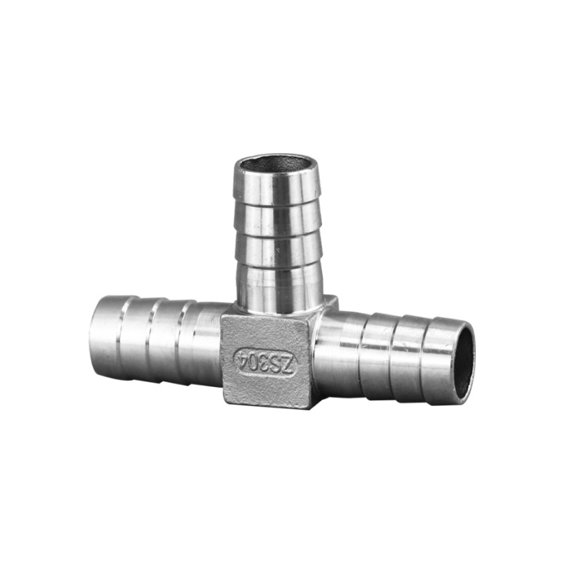 Rustfritt stål piggte tee rørbeslag treveis slangeforbindelse